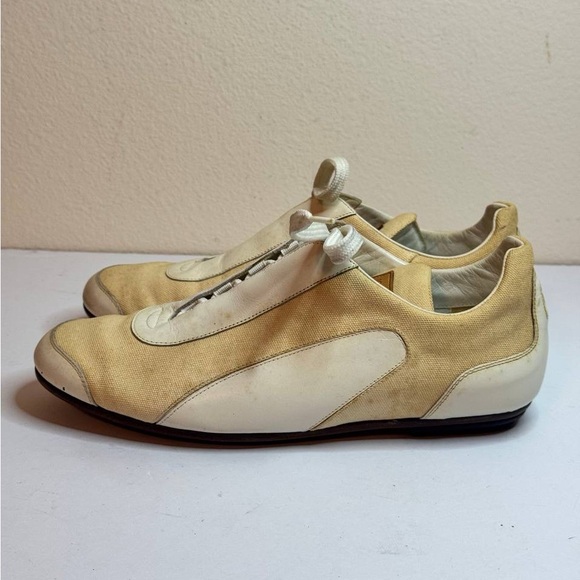 Louis Vuitton Athletic Sneakers Women’s Beige/White Canvas/Leather Size 38.5 - Picture 7 of 12